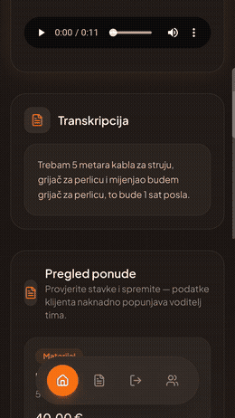 Rezultat procjene s materijalima i radom